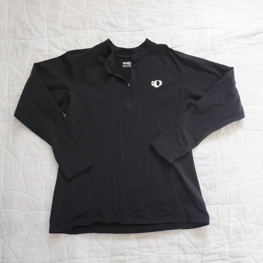 Pearl Izumi Men Black Long Sleeve 1/4 Zip Cycling Jersey Top X Large